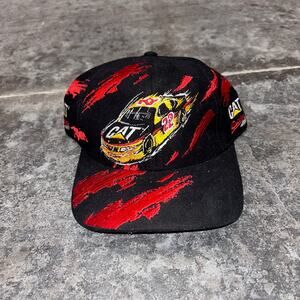 Vintage Ward Burton Nascar Caterpillar Racing Splash Strap Back Hat
